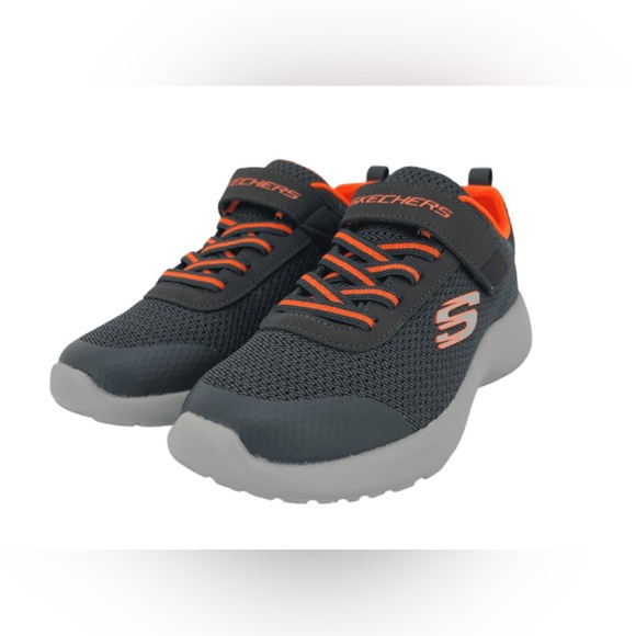 Skechers Dynamight Low-Top K Grey/Orange size 1 - Picture 3 of 5